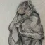 Gaston SUISSE (1896-1988) - Babouin cherchant ses puces. 1930.
